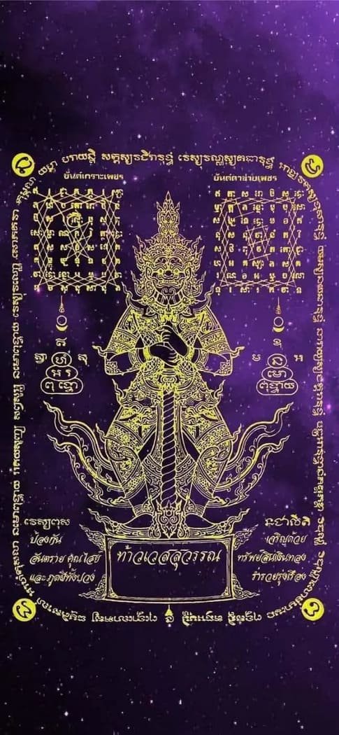 ท้าวเวสสุวรรณประจำวันเกิดวันเสาร์ (สีม่วง)