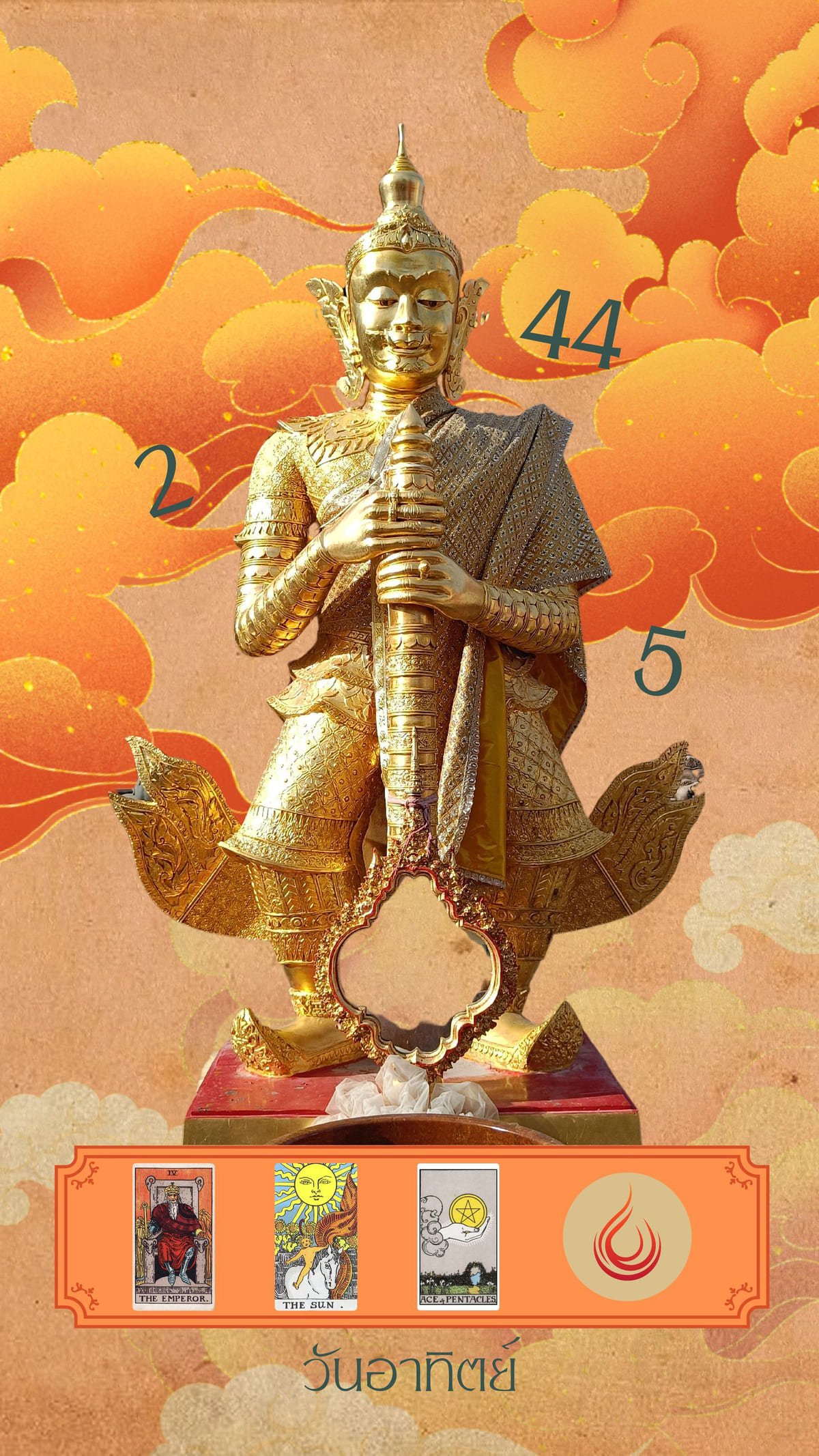 ท้าวเวสสุวรรณประจำวันเกิดวันอาทิตย์ (สีส้ม)